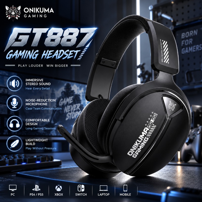 Pc Gaming Gigabyte - ONIKUMA GT887 Kabelloses Gaming-Headset Vier Modi