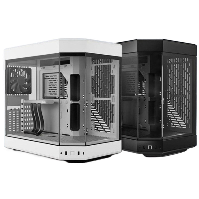 Pc Gaming Y70 - Y70-TI ATX Gaming-PC-Gehäuse, Panorama-Hartglas-LCD-Touchscreen, PCIe5.0 Vertikales