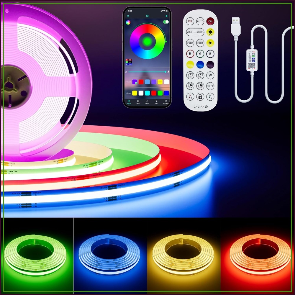 Rgb Light Strip - 5V USB COB RGB LED-Streifen 1,5m,