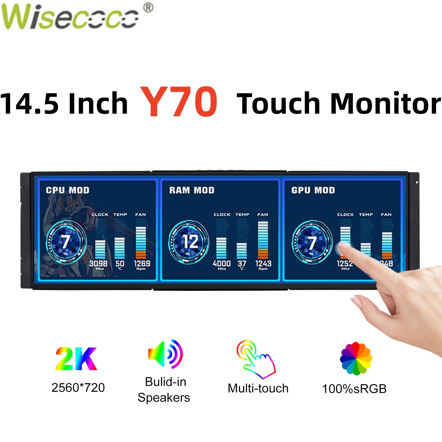 Pc Gaming Y70 - Wisecoco 12,6/14,5 Zoll 2K IPS PC